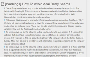 Tips to avoid acai berry scam
