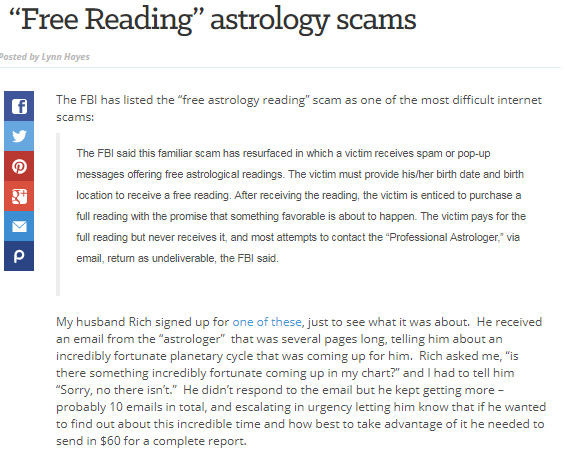 Free reading - astrology scams