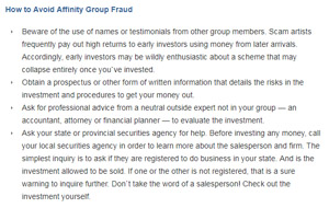 How to avoid affinity group fraud