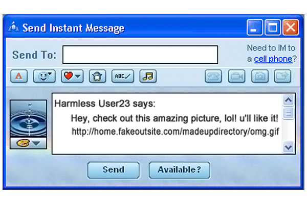 Example of Instant Message Phishing