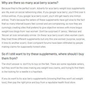 Why so many acai berry scam