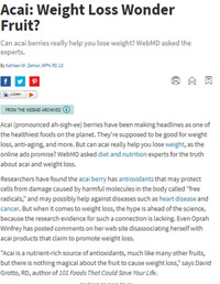 Acai berry scam - Weight loss wonder