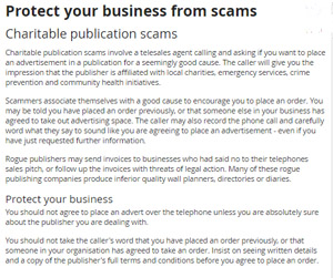 Charitable Publication Scams