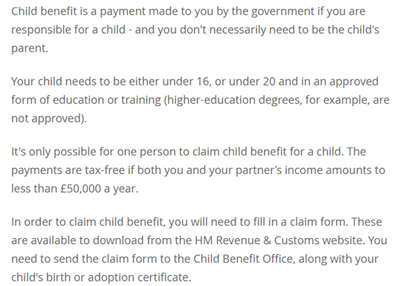Child Benefit Scams