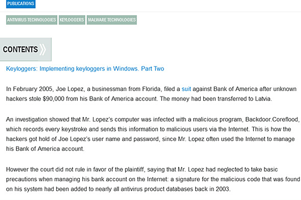 Example of Key-loggers and Screen-loggers Phishing